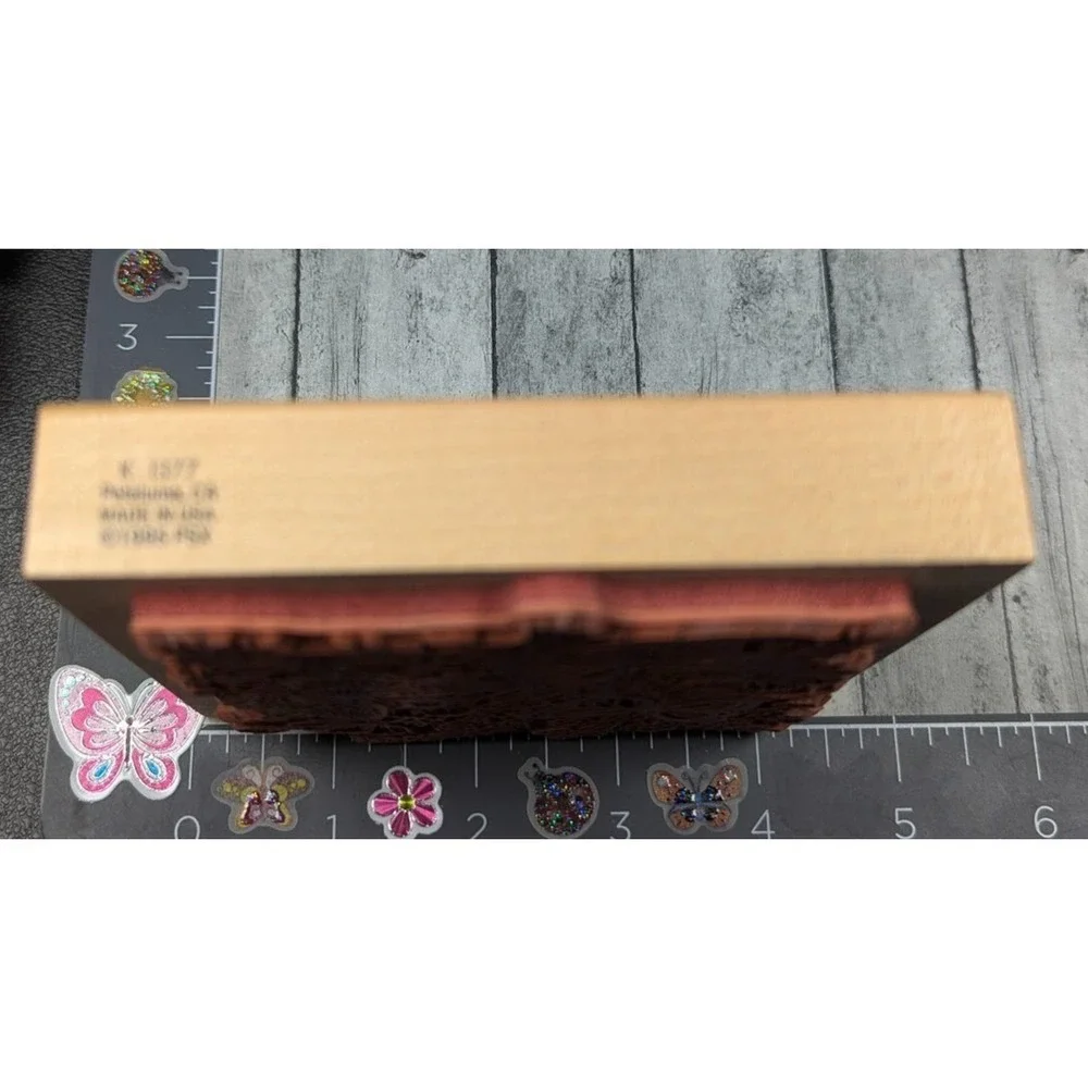 PSX Designs Butterflies Flowers K1377 Rubber Stamp Wood #F13